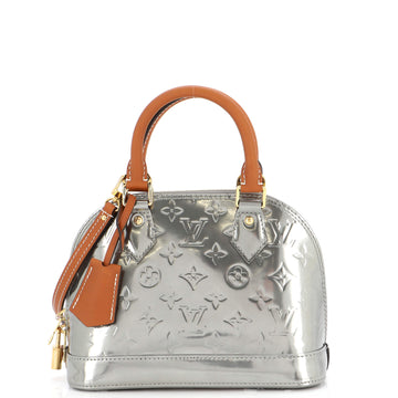 Louis Vuitton Alma Handbag Metallic Monogram Vernis with Leather BB