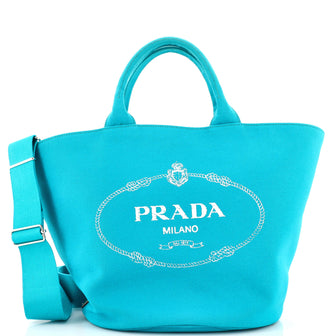 Prada Canapa Convertible Shopping Tote Canvas Medium