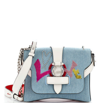 Christian Louboutin Rubylou Love Convertible Satchel Denim Small