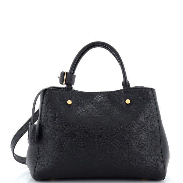 Louis Vuitton Montaigne Shoulder Bag MM Black Leather