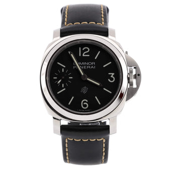 Panerai Luminor Logo Manual Watch Stainless Steel and Leather 44