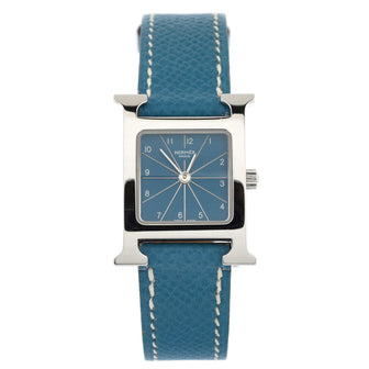 Hermes Heure H Quartz Watch Stainless Steel and Leather 21