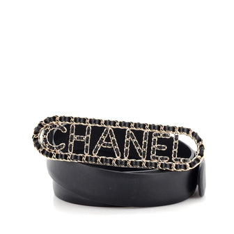 Chanel Chain Around Cut-Out Logo Belt Leather