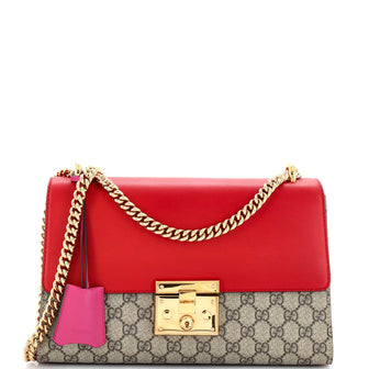 Gucci Padlock Shoulder Bag GG Coated Canvas and Leather Medium