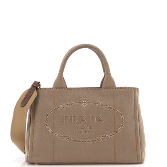 Prada Canapa Convertible Tote Canvas Mini