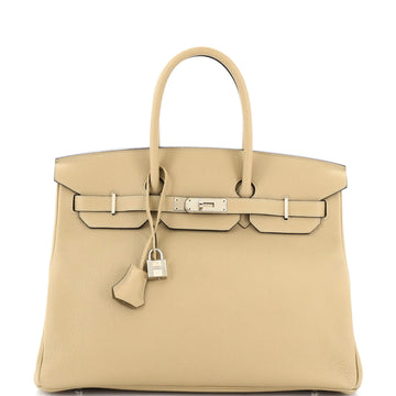 Hermes Birkin Handbag Light Togo with Palladium Hardware 35