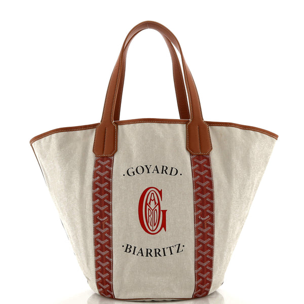 GOYARD Tote Reversible Belharra White Coated Canvas Shoulder Tote Bag  Preowned Leather ref.674048 - Joli Closet
