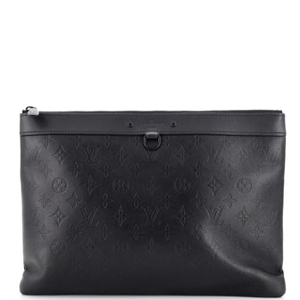 Louis Vuitton Discovery Pochette Monogram Shadow Leather GM