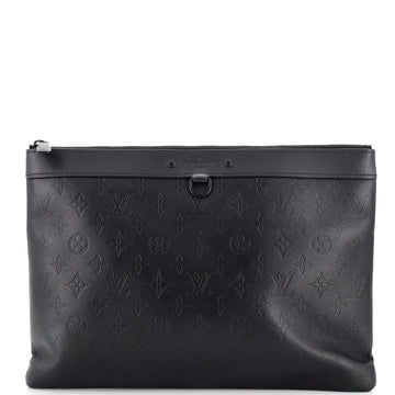 Louis Vuitton Discovery Pochette Monogram Shadow Leather GM