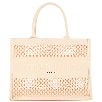 Christian Dior Book Tote Mesh Canvas Medium
