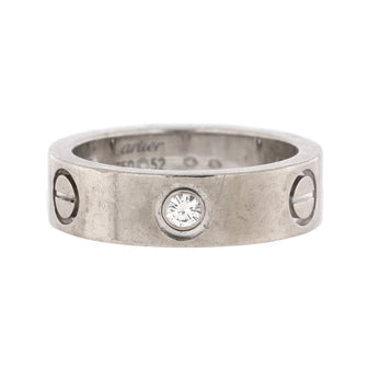 Cartier Love 3 Diamonds Band Ring 18K White Gold with Diamond