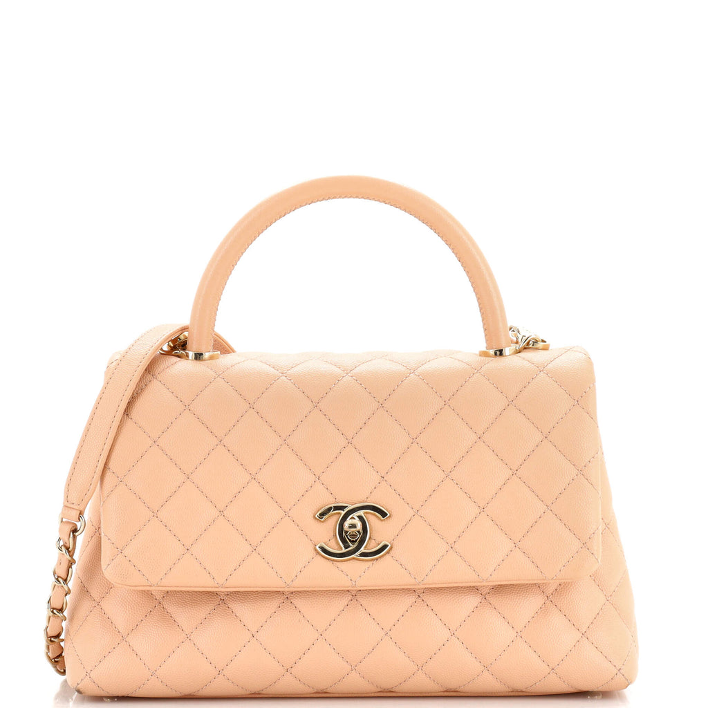 Chanel Coco Top Handle Bag Quilted Caviar Small Pink 2149412