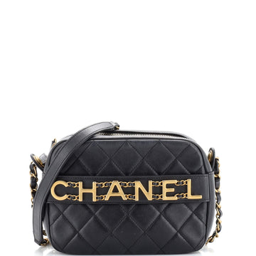 Chanel Logo Enchained Camera Case Quilted Calfskin