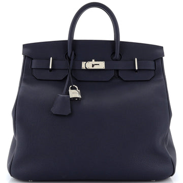 Hermes HAC Birkin Bag Blue Togo with Palladium Hardware 40