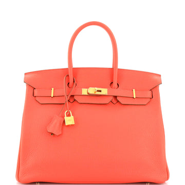 Hermes Birkin Handbag Pink Clemence with Gold Hardware 35