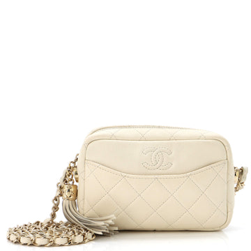 Chanel Coco Tassel Camera Case Quilted Caviar Medium
