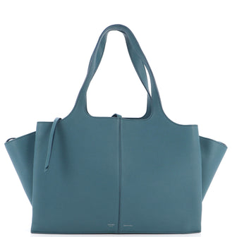 Celine Tri-Fold Shoulder Bag Grained Calfskin Medium
