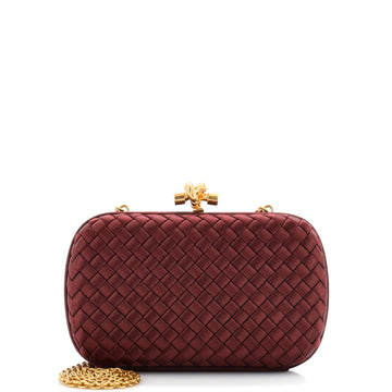 Bottega Veneta Box Knot Clutch Intrecciato Satin Small