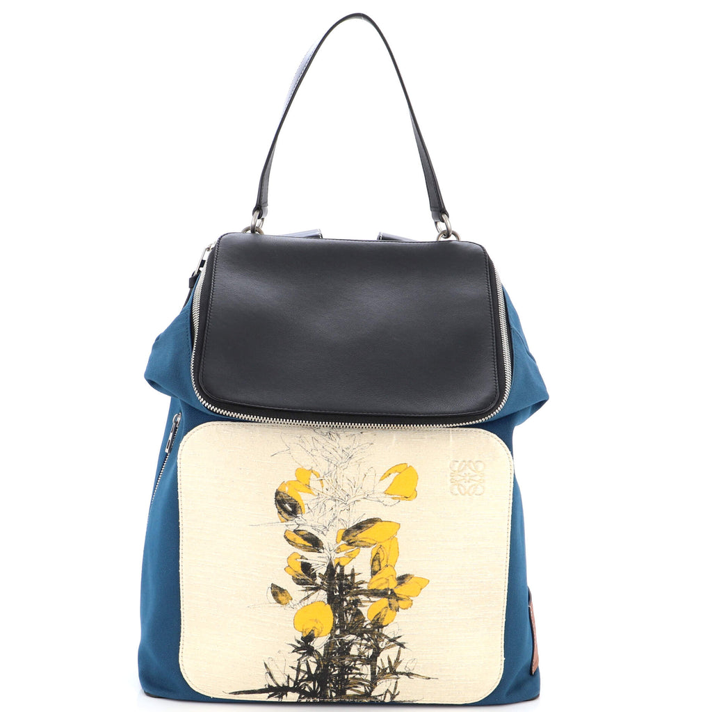 Loewe Goya Small Leather Backpack in Blue