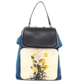 Loewe Goya Backpack Limited Edition Charles Rennie Mackintosh Printed Canvas and Leather Large