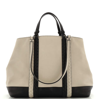 Bottega Veneta Corso Tote Leather with Intrecciato Detail