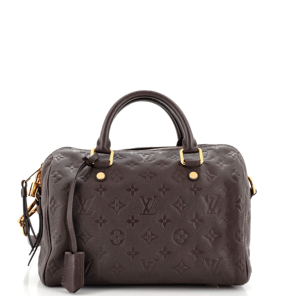 Louis Vuitton Speedy Bandouliere Bag Monogram Empreinte Leather 25 Brown  21495457