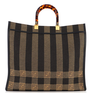 Fendi Sunshine Shopper Tote Pequin Canvas Large