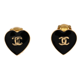 Chanel Yes No Heart Clip-On Earrings Earrings Metal and Enamel Small