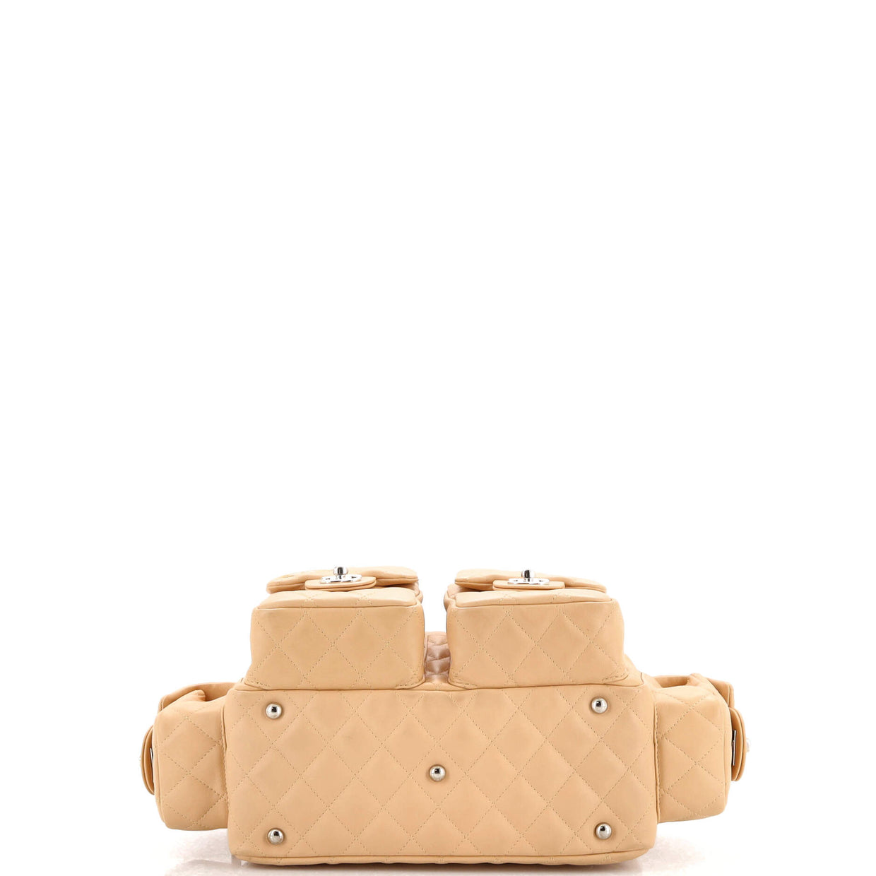 Chanel Cambon Multipocket Reporter Bag Quilted Lambskin Small Neutral ...
