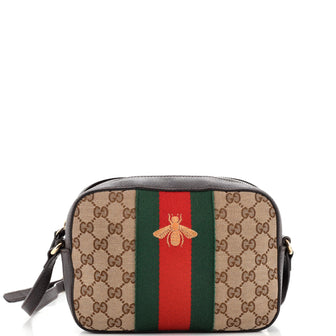Gucci Bee Web Camera Bag GG Canvas