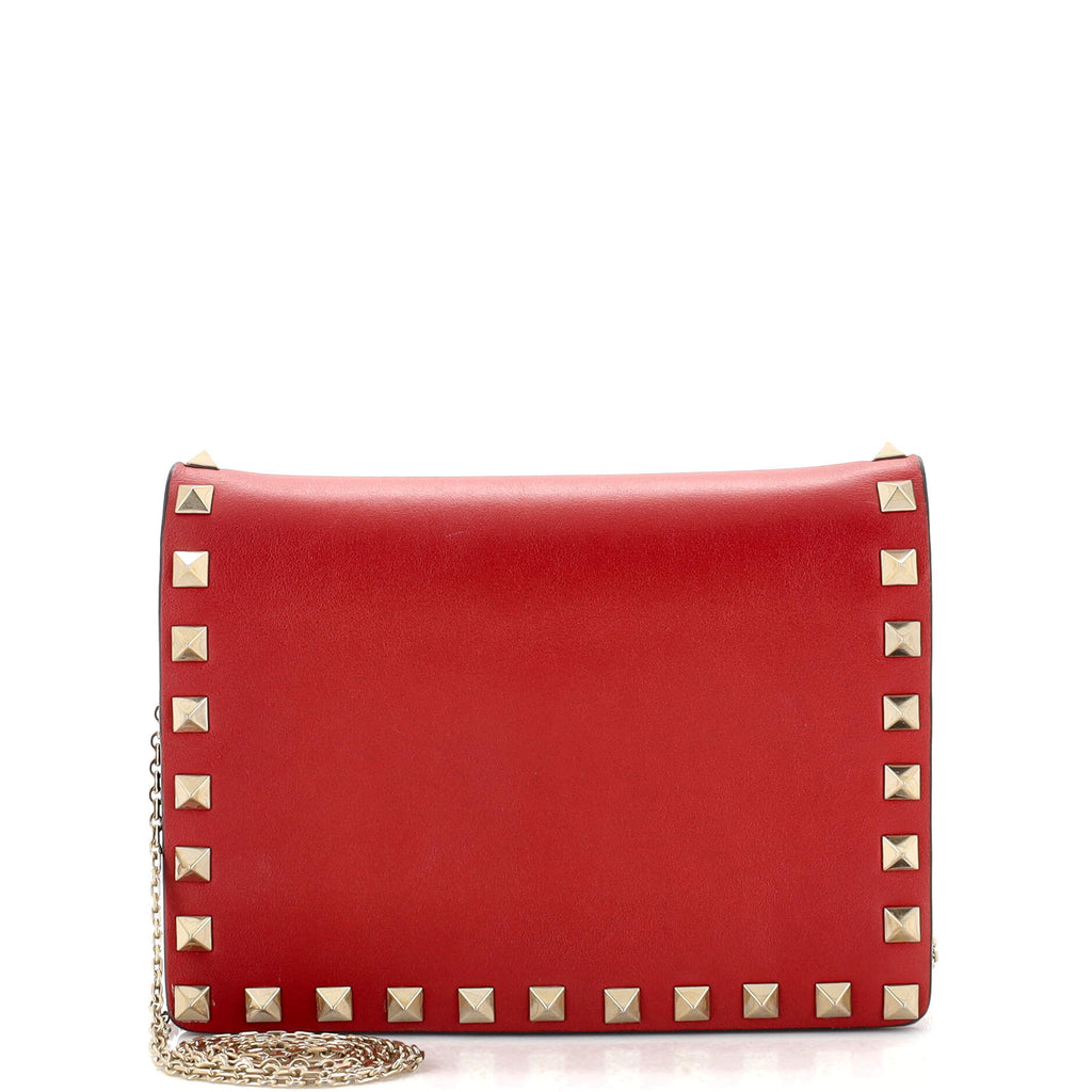 Valentino Garavani Rockstud Pouch Crossbody Bag Leather Mini Red 21497916