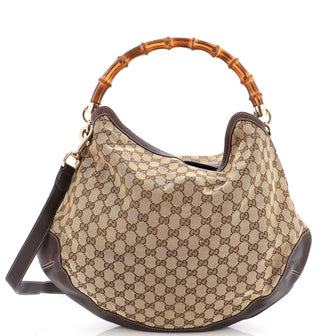 Gucci Diana Bamboo Shoulder Bag GG Canvas Large