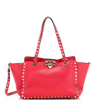 Valentino Garavani Rockstud Tote Pebbled Leather Small