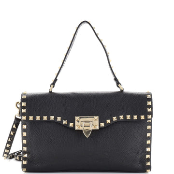 Valentino Garavani Rockstud Flip Lock Top Handle Bag Leather Small