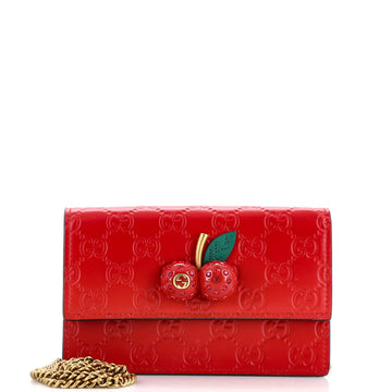 Gucci Cherries Wallet on Chain Guccissima Leather Mini