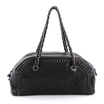 Chanel Luxe Ligne Bowler Bag Leather Medium Black