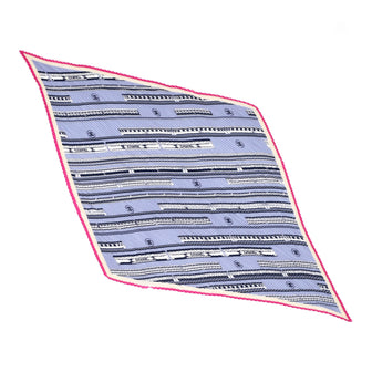 Chanel CC Logo Scarf Pleated Printed Silk