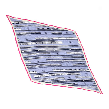 Chanel CC Logo Scarf Pleated Printed Silk