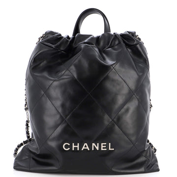 Chanel 22 Chain Backpack Quilted Calfskin Large