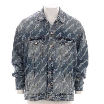 Balenciaga Scribble Logo Jacket Printed Denim