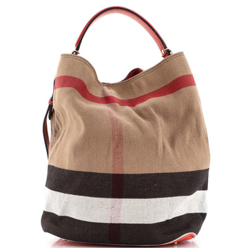 Burberry Ashby Bag House Check Canvas Medium