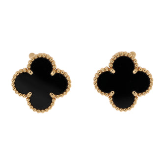 Van Cleef & Arpels Vintage Alhambra Earrings 18K Yellow Gold and Onyx
