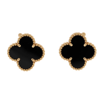 Van Cleef & Arpels Vintage Alhambra Earrings 18K Yellow Gold and Onyx