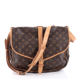 Louis Vuitton Saumur Handbag Monogram Canvas GM Brown 2151305
