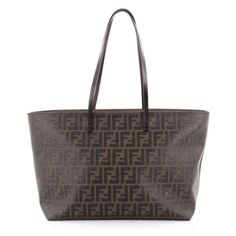  Fendi Roll Tote Zucca Coated Canvas Large Brown 2151405