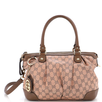 Gucci Sukey Top Handle Satchel GG Coated Canvas Medium