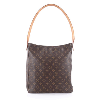 Louis Vuitton Looping Handbag Monogram Canvas GM Brown