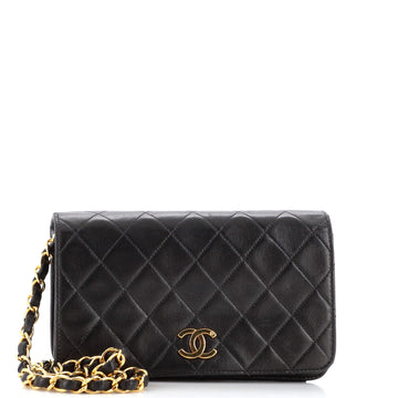 Chanel Vintage Full Flap Bag Quilted Lambskin Mini