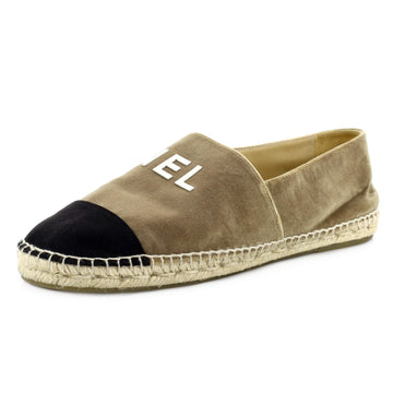 Chanel Women's CHA-NEL Logo Cap Toe Espadrilles Velvet