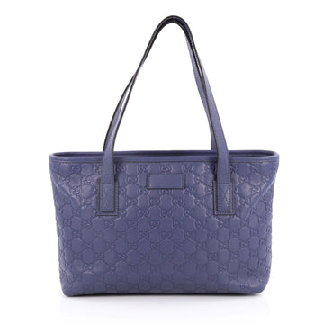 Gucci Zip Tote Guccissima Leather Small Blue 2152701